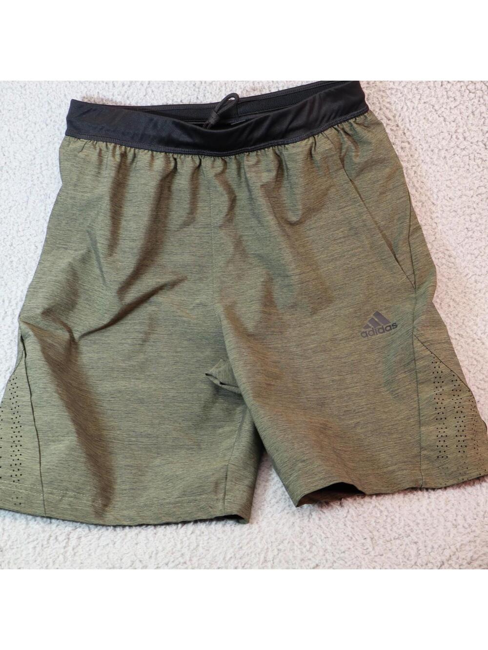 Adidas Woven Shorts Mens Small Green Lightweight Stretch